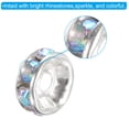 thumbnail image 3 of 8mm Rondelle Spacer Beads, Crystal Rhinestone Bead Spacers, Bright Silver, 50 Pack, 3 of 5