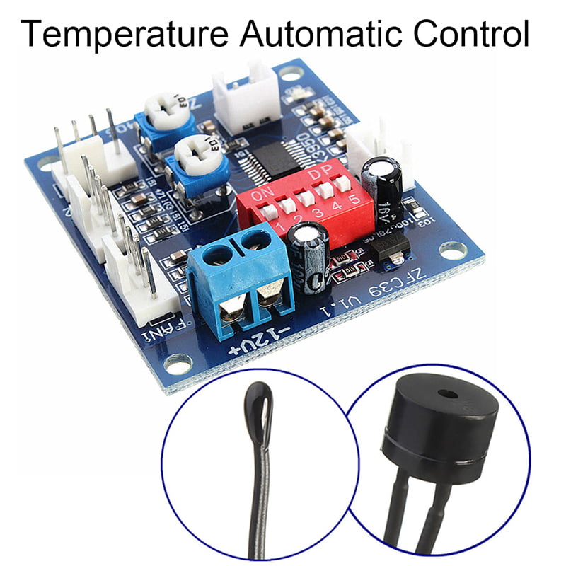 PWM PC CPU Fan Digital Temperature Control Speed Controller 12V Dual Ways 
