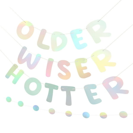 PAMINGONO 1Set Happy Birthday Banner Silver Glitter Paper for Women Parents Birthday Party Decoration 50x6.7in