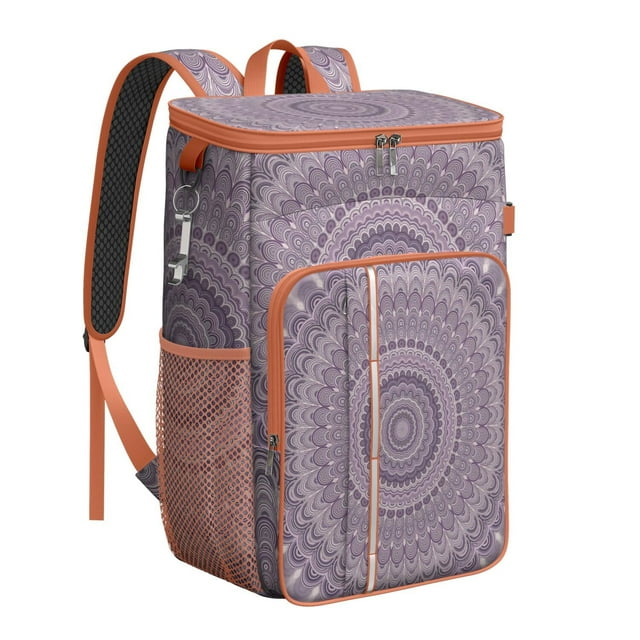 Psychedelic Trippy Style Cooler Backpack - 20L Leakproof Insulated Backpack with Abstract Geometric Pattern for Beach & Outdoor