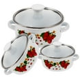 thumbnail image 1 of Shisuyan 3pcs Enamel Soup Pot Household Stew Pot Multifunctional Stock Pot Kitchen Pot, 1 of 8