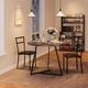 thumbnail image 3 of Round dining mesa set para 2 - 3-piece circle dining set con 2 forrado sillas para kitchen, apartment, y small spaces (brown), 3 of 6