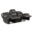 thumbnail image 3 of Lily 87 Inch Double Manual Recliner Sofa- Brown Microfiber- Solid Wood, 3 of 6