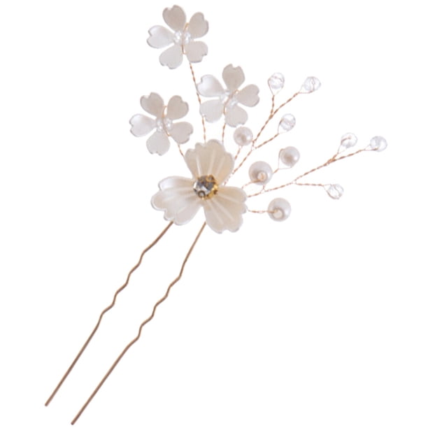 KAKOWELY Horquilla para el pelo de novia, flor, tenedor para el pelo, palito para moños, accesorios para el cabello para niñas