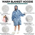 thumbnail image 5 of Wearable Oversized Blanket,Blue Paisley Pattern Wearable Blanket Hoodie for Adults,Cozy Hooded Blankets with Super Pockets,Super Warm Fuzzy Pullover for Women & Men, 5 of 6