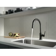 Delta Trinsic Single Handle Pull-Down Kitchen Faucet with Touch2O® Technology in Matte Black 9159T-BL-DST