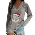 thumbnail image 2 of Aloohaidyvio Christmas Hoodies,Women Casual V- Neck Christmas Printed Long-Sleeved T-Shirt, 2 of 4