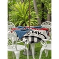 thumbnail image 2 of Outdoor Tablecloth with Umbrella Hole and Zipper, Valentine's Day Round Table Cloth 54 Inch Waterproof Tablecloth, Red Truck Loves Buffalo Plaid Romantic Beige Picnic Table Cover for Patio Camping, 2 of 7