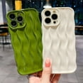 thumbnail image 4 of Water Ripple Pattern Case for iPhone 12 Pro Soft TPU Shockproof Camera Protective Back Cover for Women Girl Curly Wave Frame Phone Case for iPhone 12 Pro 6.1 Inch White, 4 of 13