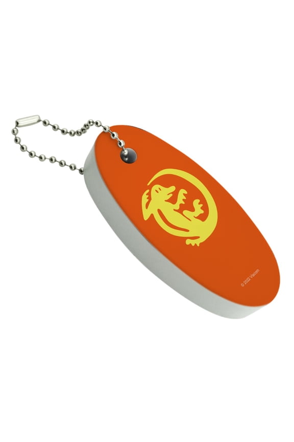 Hidden Temple Orange Iguanas Floating Keychain Oval Foam Fishing Boat Buoy Key Float