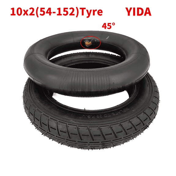 10 Inch Tyre 10x2(54-152) Outer Tire Inner Tube 45°for Self-Balance Electric Scooter Pneumatic Wheel Parts