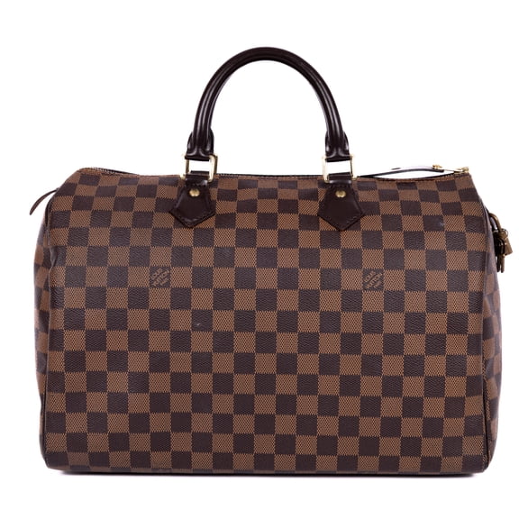 Pre-Owned Louis Vuitton Brown Speedy 35 Handbag Damier Ebene