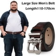 thumbnail image 2 of JingHao Belts for Men Big and Tall,Mens Belt Leather for Casual Jeans Dress Work All Size 28"-64" Black Brown Width 1.45"(34"-36"/Belt Length 115cm, Coffee), 2 of 6