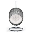 thumbnail image 5 of Modway Hide Modern Rattan/Fabric Outdoor Swing Chair with Stand in Gray/White, 5 of 8