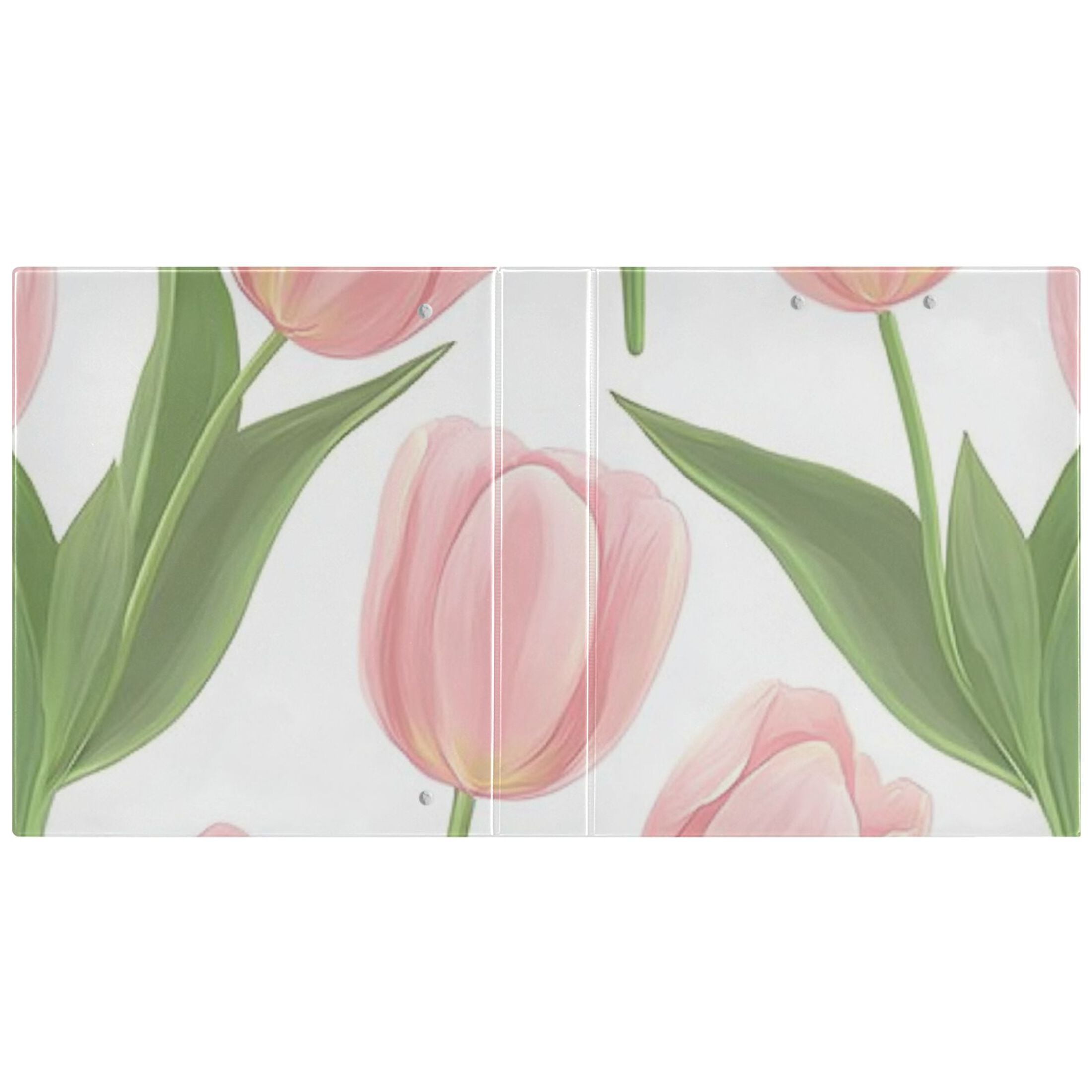 Pink Tulip Flowers 3 Ring Binders 1.5 inch Hardcover File Folders with Interior Pockets A4 Size Organizer for School Office Hospital Set of 2