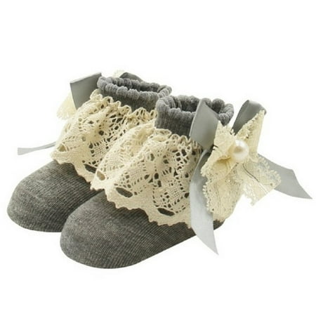 

Yejaeka Baby Socks Princess Bowknot Lace Ruffle Frilly Trim Ankle Stocking