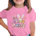 thumbnail image 1 of Manga Corta Crop Top para Niños Pascua Impresa Cuello Redondo Casual Tee 3-14 Años, 1 of 5