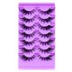 thumbnail image 1 of Una caja de 7 pares de pestañas postizas de tallo transparente, simulación de fibra química, suministros diarios de belleza para pestañas, 1 of 5