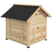 PawHut Duck Coop, Wooden Duck House with Openable Roof & Double Doors