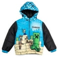 thumbnail image 3 of Minecraft Creeper Steve Big Boys Zip Up Puffer Jacket Toddler to Big Kid, 3 of 5