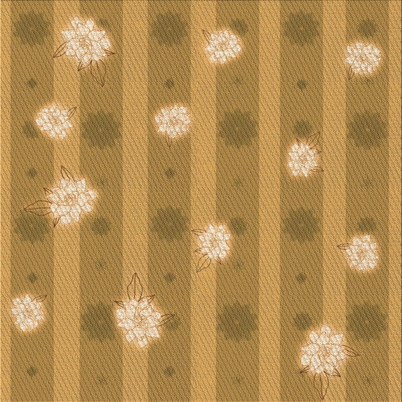 Ahgly Company Machine Washable Indoor Square Transitional Yellow Area Rugs, 6' Square