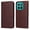 Brown, variant on Wallet Phone Case for Honor X8C with Card Holder and Stand Function Black