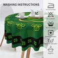 thumbnail image 5 of Saint Patricks Day Tablecloth 60 Inch Round Wrinkle Free Green Shamrock Table Cloth Suitable for Kitchen Decorantion / Indoor and Outdoor Dining Table / Party / Picnic, 5 of 6