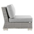 thumbnail image 3 of Modway Conway Rattan & Fabric Outdoor Patio Armless Chair in Light Gray, 3 of 8