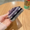 thumbnail image 4 of 6D Electroplated for iPhone 14 Case for Women Girls Luxury Liquid Quicksand Case with Camera Protector Glitter Sparkly Bear Slim Shockproof Rubber Protecive Case (Deep Purple), 4 of 10