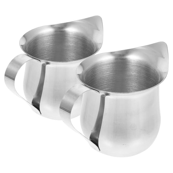 UPOUART 2pcs Espresso Pour Cup Stainless Steel Silver For Home Coffee Making