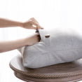 thumbnail image 4 of Phantoscope Farmhouse Triple Button Linen Decorative Throw Pillow, Light Gray, 18" x 18", 2 Pack, 4 of 9