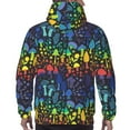 thumbnail image 7 of Kdxio Magical Mushrooms and Flowers Print Mens Casual Hooded Collar Drawstring Hoodies Pullover Sweatshirts Casual Long Sleeve Shirts-Medium, 7 of 7