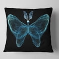 thumbnail image 2 of Designart Turquoise Fractal Butterfly in Dark - Abstract Throw Pillow - 18x18, 2 of 5