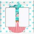 thumbnail image 6 of Metal Light Switch Plate Cover Teal Pink Cupcake Heart Wallpaper CAK031, 6 of 13