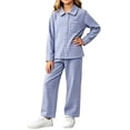 thumbnail image 3 of Lovzfmll Loungewear Set for Boys & Girls, Plaid Fleece Top & Pants, Cozy Home Wear for Big Girls, 14-15 Years, 3 of 7