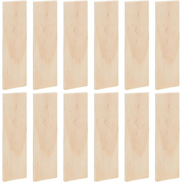 20pcs Unfinished Pine Wood Block 5.9 * 1.6 * 0.2inch Wooden Blocks Rectangle Board Craft Panel for DIY Art Crafts Engraving Painting and Architectural Models