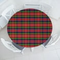 thumbnail image 3 of Ambesonne Plaid Fitted Round Tablecloth, Caledonia Scottish Style, 45"- 56" Diameter, Burnt Sienna Green, 3 of 5