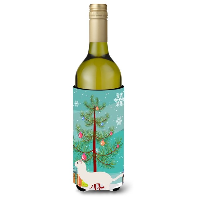 ""Caroline'S Treasures Abrazadera Decorativa Para Botella Navideña Armiño De Cola Corta, Comadreja, 750 Ml, Multicolor""