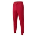 thumbnail image 5 of Clearance! Hontri Male Casual Fitness Running Trousers Drawstring Loose Waist Solid Color Pants Pocket Loose Fleece Sweatpants Men's Casual Pants Red 3Xl, 5 of 5