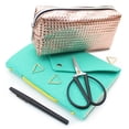 thumbnail image 4 of Pen+Gear Metallic Rose Gold Pencil Pouch with Diamond Embossed Pattern, 4 of 6