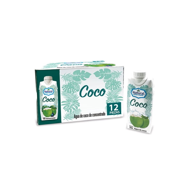 Agua de Coco. 100% Natural, Marca, Natural Good Shape, 330 ml 12 Pack