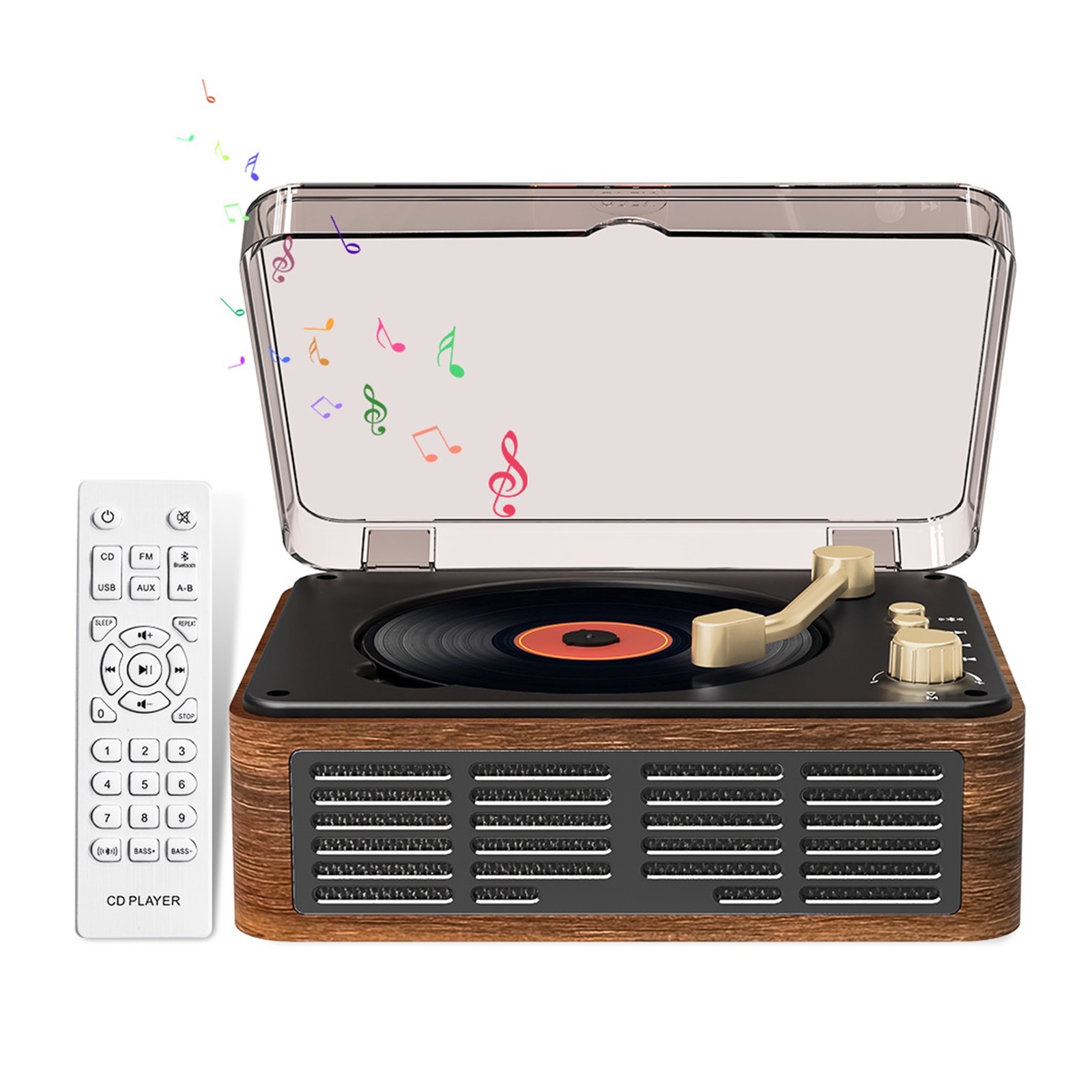 High-End Retro Bluetooth CD Player Disc Music Player Stylish Audio System for Home Use