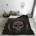 thumbnail image 5 of Rateoe Spider with Skull Print Fuzzy Fleece Throw Blanket Extra Large,Super Soft,Fluffy and Warm Blankets for Couch,Bed,All Season Use (60"x50"), 5 of 8