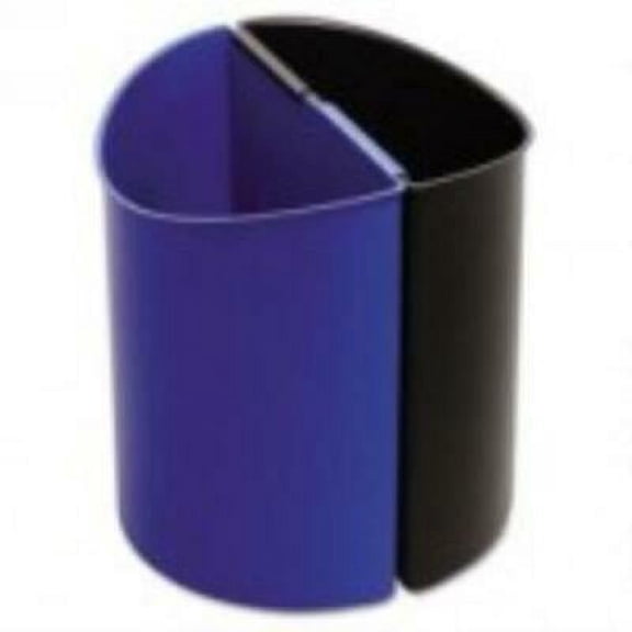 Safco Desk-Side Recycling Receptacle, 3gal, Black and Blue
