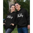 thumbnail image 6 of Hubby & Wifey Matching Couple Hoodie His & Hers Gift For Husband and Wife Hubbey Black Small / Wifey Black Small, 6 of 6