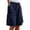 Navy, variant on LYXSSBYX Women's Elastic Waist Cargo Shorts, Casual Loose Fit Quick Dry Hiking Shorts with Zipper Pockets, Solid Color Summer Outdoor Shorts