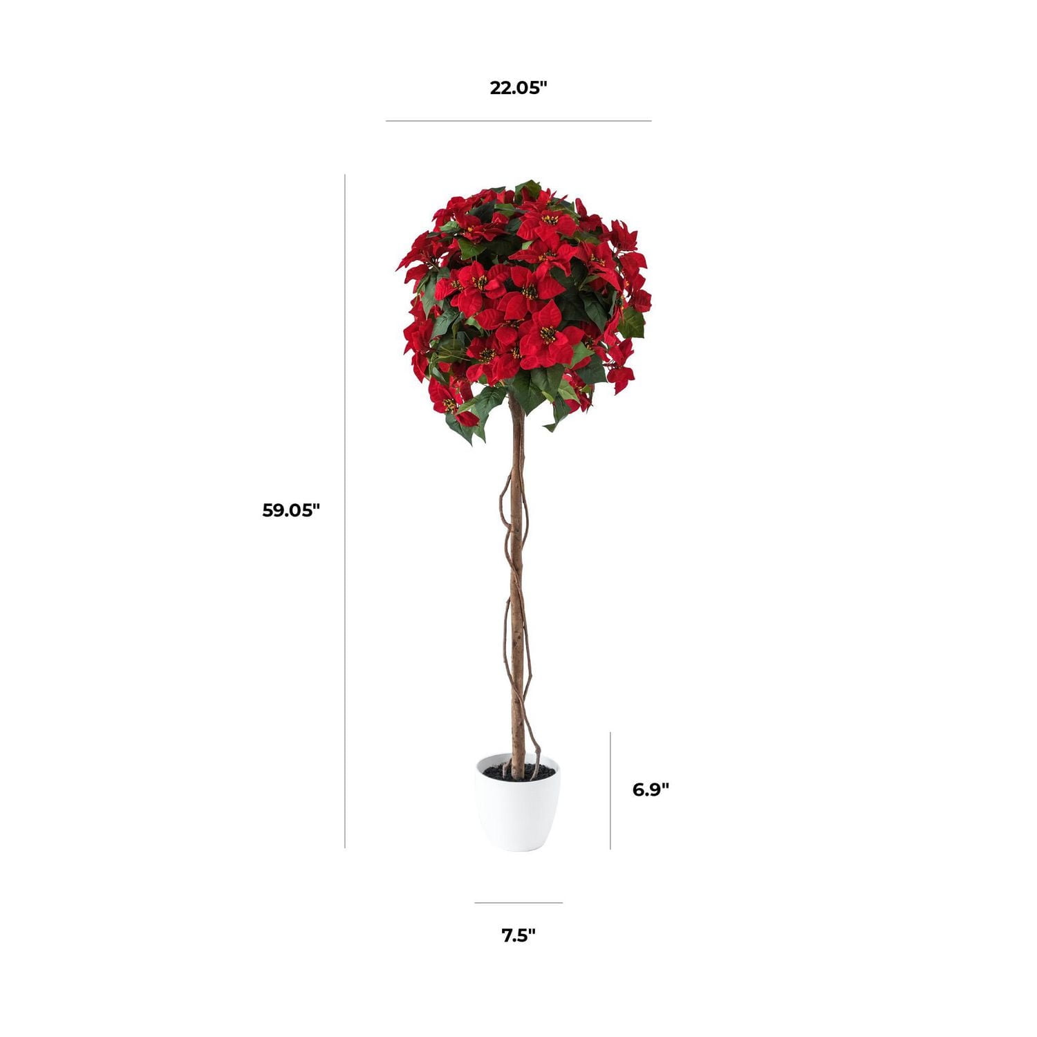 Poinsettia Tree, 59"H