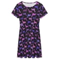 thumbnail image 3 of Dachshund, Lavender, Rose And Fuchsia Short Sleeve Dress Women Summer Evening Dresses Ladies Sundress, 3 of 7