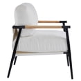 thumbnail image 6 of Modern Accent Chair Lounge Arm Chair, Upholstered Armchair with Plush Cushions, Single Chairs with Metal Frame,Wooden Armrest - Perfect for Office,Living Room,Bedroom,White, 6 of 7