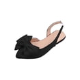 thumbnail image 2 of CQONEPT Women's Bow Slingback Flats Pointed Toe Low Heel Flat Shoes Trendy Slip On Breathable Dressy Sandals Black 40, 2 of 7